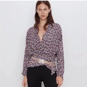 Zara Floral Wrap Top